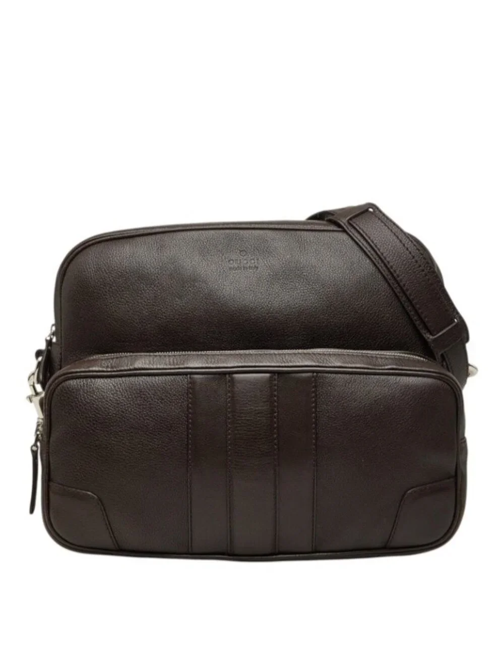 Gucci Crossbody Shoulder Bag Dark Brown Leather